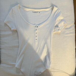 White Henley bodysuit